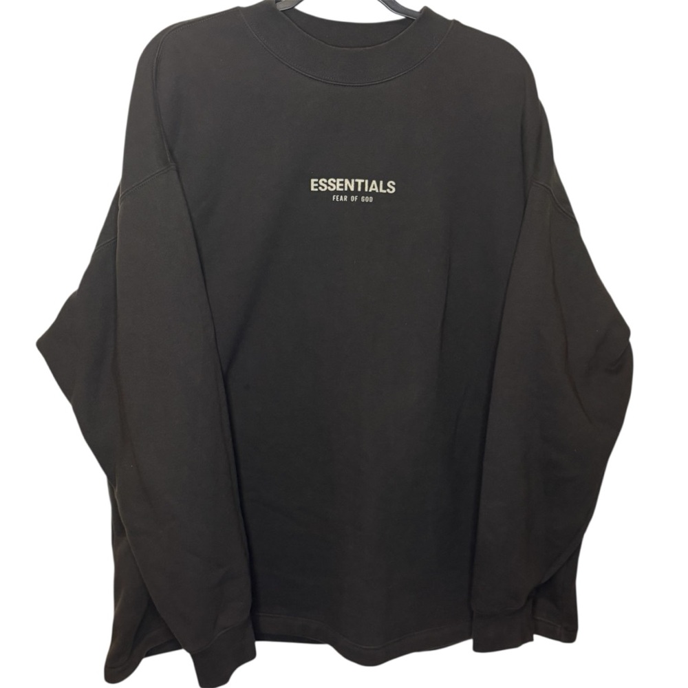 Fear of God ESSENTIALS Black Relaxed Crewneck Sweatshirt